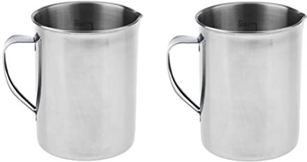 PETSOLA 2pcs Pot à Lait Cruche en INOX pour Café Mousse de Lait