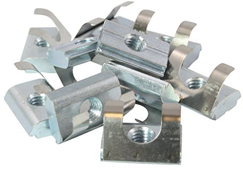 100x Nutenstein einschwenkbar Nut 10 - Typ B - M8 mit Steg, Federblech, Stahl