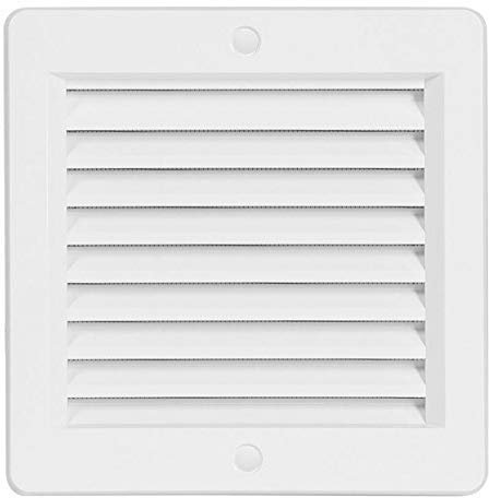 Lüftungsgitter Abluftgitter, hochwertiger ASA-Kunststoff weiß - mit Insektenschutz und Einbaurahmen UV-stabil: 200x200mm