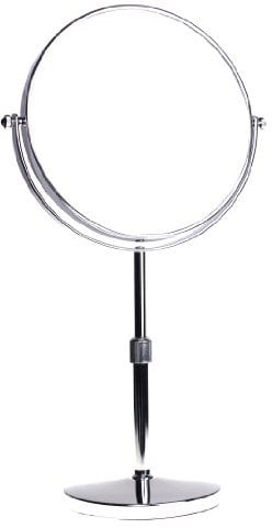 HIMRY Standspiegel Höhenverstellbar 10x Vergrößerung, 8 inch, Kosmetikspiegel 360° drehbar. Verchromten Schminkspiegel Rasierspiegel Badzimmerspiegel, Normal+ 10fach Vergrößerung, KXD3114-10x