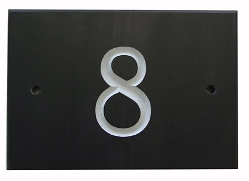 The House Nameplate Company Slate House Number, Charcoal Grey,Number 8