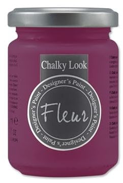 FLEUR DESIGNER'S PAINT | Pittura ad Acqua, Effetto Gesso Naturale, Extra Opaca, Fleur Chalky F28, Colore Primary Magenta, Made in Italy, Formato da 130 ml