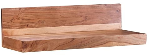 FineBuy Wandregal Massivholz Akazie Holzregal Landhausstil Hängeregal Wandboard Naturprodukt Regal Größe wählbar