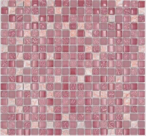 mosaico piastrelle di rete parete Crystal/Pietra Mix Rosa Vetro Pietra Naturale piastrelle specchio quadrato cucina bagno WC