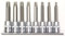 Famex 10760-8 Bit-Einsätze für Ribe-Schrauben mit Keilprofil, 100mm, 12,5mm (1/2-Zoll)-Antrieb, 8-teilig, Größe 6-13