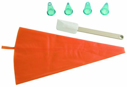 Lot pâtisserie comprenant 1 poche silicone, 1 raclette maryse, 4 douilles polycarbonates