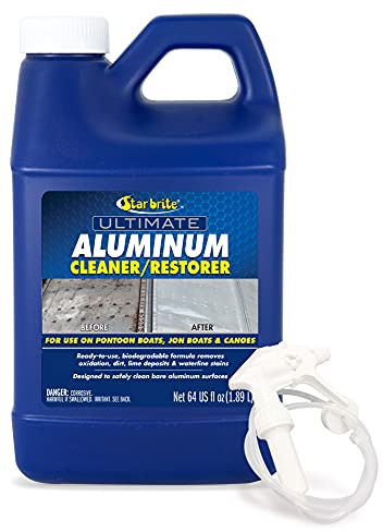 STAR BRITE 87764 Ultimate Aluminum Cleaner & Restorer - Safely Clean Pontoon Boats, Jon Boats & Canoes, 64 oz.