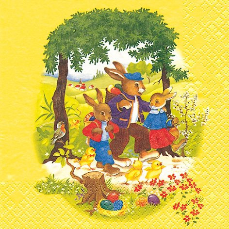 20 Servietten Osterspaziergang/Ostern 33x33cm