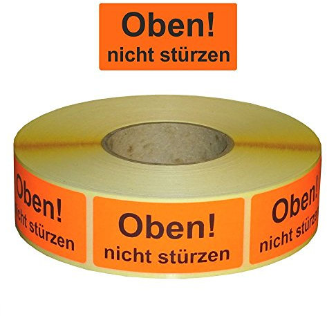 Warnetiketten/Versandetiketten Oben! nicht stürzen auf Rolle - 30 x 62 mm - 1.000 Stück
