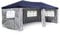 Nexos GM36077 PE-Pavillon Partyzelt mit 4 Seitenteilen und 2 Eingängen für Garten Terrasse Feier oder Fest als Unterstand Plane 110g/m² wasserdicht 3 x 6 m blau