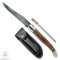 Laguiole Klappmesser aus Edelholz mit edlem Leder-Etui