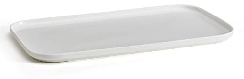 Mikasa Samantha Rectangular Bone China Lightweight Chip Resisant Serving Tray, 15.85 Inch, White