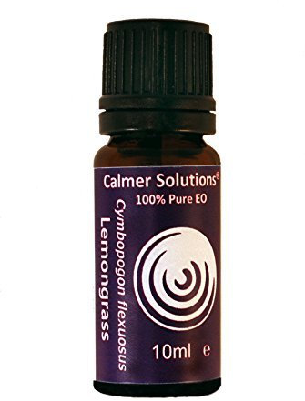 Calmer Solutions | Lemongrass Essential Oil - 10ml | Headache, Muscle Aches, Joint Pain, | Pure 100% UK Sourced Natural Oils | Professional or Home use | Diffusers, Humidifiers, Candles & More