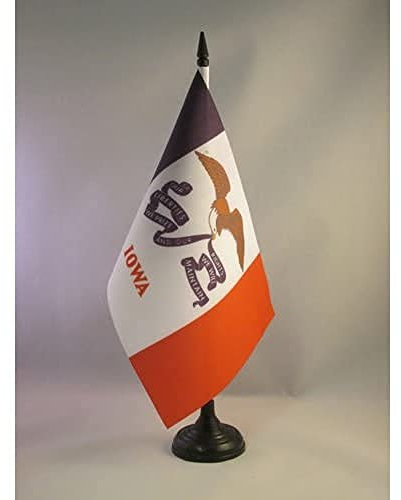 AZ FLAG - Tischflagge Iowa - 21x14 cm - Bundesstaat Iowa Tischfahne 14 x 21 Cm - Flaggen