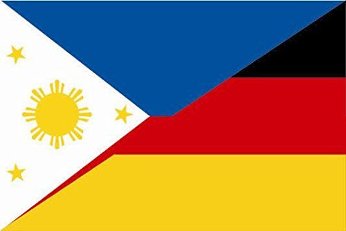 U24 Aufkleber Philippinen-Deutschland Flagge Fahne 12 x 8 cm Autoaufkleber Sticker