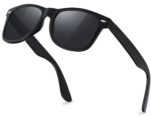 grinderPUNCH Polarisierte Sonnenbrille, ideal zum Fahren in Schwarz Retro Sonnenbrille Herren Schwarz & Damen UV400 – Herren Autofahren