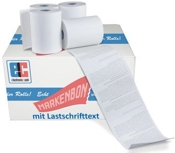 50 x EC-Cash Rollen Ingenico iPP480 57/40 original markenbon Ingenico EC Thermorollen mit Lastschrifttext [40 Meter] Thermo 57mmx40lfm (50 Stück) ELV Terminalrollen Lastschriftaufdruck 57x40