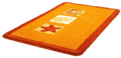 Kleine Wolke Badteppich Beach Rost 60 x 100 cm | OEKO-TEX zertifiziert, rutschhemmende Unterseite, für Fußbodenheizung, maschinenwaschbar, 100% Polyacryl