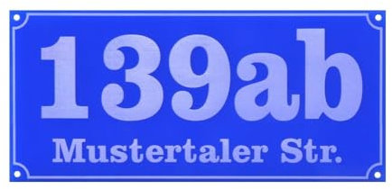 Bütic GmbH Plexiglas® Retro Hausnummernschilder - Wunschzahl + optional mit Straße, Schildform:Schild 7-260 x 120 mm