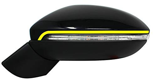 DS003 Spiegelstreifen Aufkleber Folie für Spiegelkappen Streifen selbstklebend wetterfest (Neon Gelb)