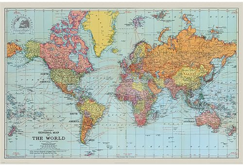 Stanfords Allgemeine Karte Der Welt 'Farbe' Maxi Poster,61 x 91.5 cm