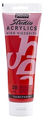 Pébéo - Acrylique Fine Studio Acrylics - Peinture Acrylique Rouge - Écarlate quinacridone - 250 ml 164020