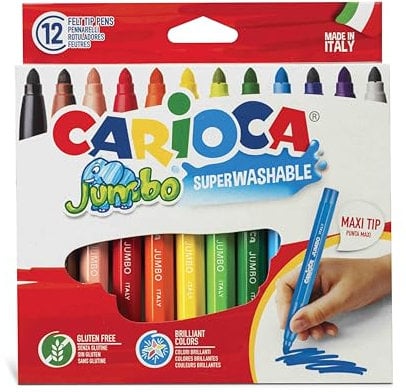 Carioca Rotuladores Punta Maxi Jumbo, 12 Uds, Multicolor