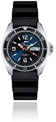 CHRIS BENZ ONE Medium 200M Taucheruhr mit Kautschukband, Tiefseeblau, schwarze Lünette