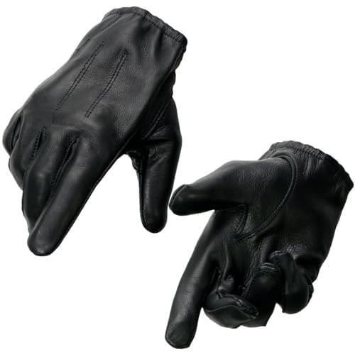 Shaf International Herren-Handschuhe aus Hirschleder, kurz, mit Handgelenken, Schwarz, Größe XXXL