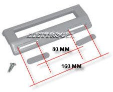 MANIGLIA FRIGO GRIGIA UNIVERSALE Lunghezza mm.: 190, Interasse Fori mm.: MIN 80 MAX 160