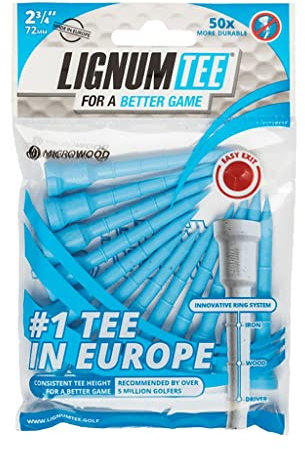 Longridge Unisex-Adult Golf Zubehör Lignum 72 mm Tees 12 PK, Blau, 72Mm