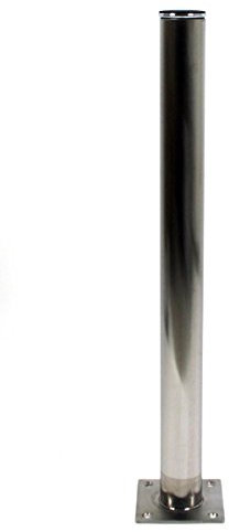 2x Tischbein 72 cm Tischfuß Edelstahl rund Durchmesser 6,3 cm verstellbare Bodengleiter Modell Duisburg