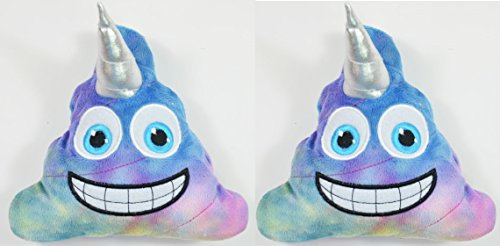 BUSDUGA - Emoticon Kissen, 16cm, Emotionen zum Kuscheln (Kackhaufen-Einhorn 2er Set)