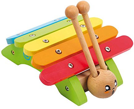 small foot 8534 Xylophon „Schnecke“ aus Holz, süßes mit 5 Klangstäben und 2 Schlegeln