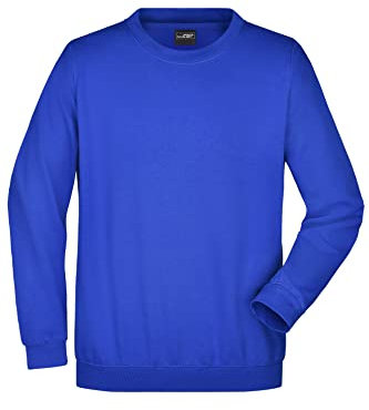 James & Nicholson Herren Round-Sweat-Heavy Sweatshirt, Blau (royal), Large