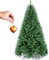 Bakaji Árbol de Navidad Pino Corazón Dorado Ecológico e Ignífugo con Base Cruz De Hierro Plegable Súper Grueso Ramas Injerto De Gancho Color Verde (210 cm)