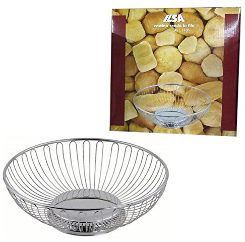 ILSA Cestino Porta Pane Tondo 24 cm in Acciaio Inox cestello
