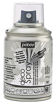 PEBEO - Peinture Acrylique en Spray - Pour la Décoration Multi Supports en Intérieur et Extérieur - Base Eau, Faible Odeur - 100 ml - Finition Nacré - Coloris Argent Nacré