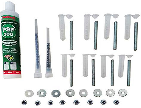 BodyStrongFitness Kit Fissaggio Professionale Sbarra trazioni Muro-Parete Chimico