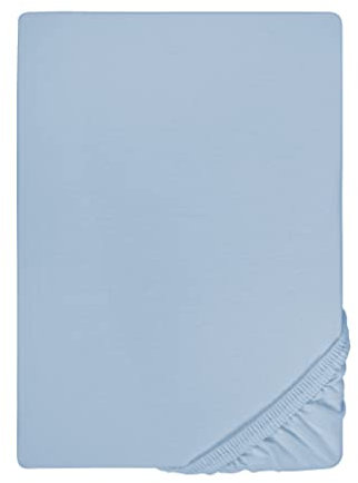 biberna Jersey-Elastic-Spannbetttuch 0077866 (Matratzenhöhe max. 25 cm) 1x 140x200 cm - 160x220 cm, eisblau