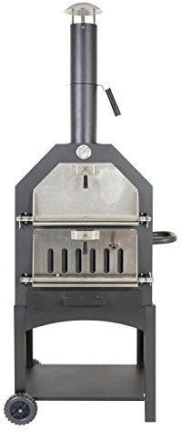 La Hacienda Pizzaofen Lorenzo - Grillrost und Backblech - Multifunktions-Pizzaofen - Stahl - 38x51x160 cm