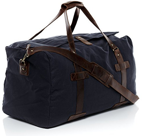 SID & VAIN große XL Reisetasche echt Leder - Sporttasche groß Chase XXL - Weekender Handgepäck mit Schultergurt - Ledertasche Herren und Damen blau handgefertigt