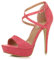 Womens Ladies mid high Heel Mary Jane Strap Evening Court Shoes Pumps, 4 UK, Pastel Coral Suede