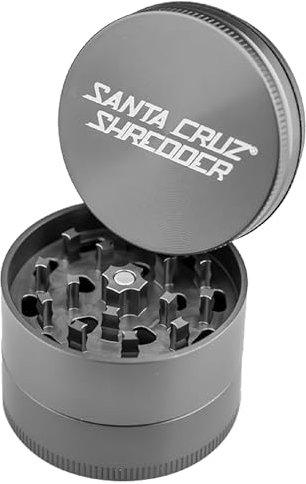 Santa Cruz Shredder Kräutermühle, 3-teilig, mittelgroß, 5,4 cm, hervorragender Griff und Aluminium, Grau