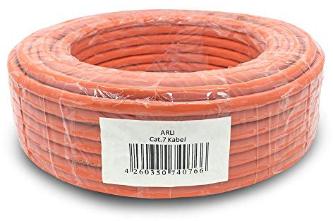 ARLI CAT 7 Verlegekabel 100m Netzwerkkabel CAT.7 LAN Halogenfrei Installationskabel SFTP S/FTP CAT7 PIMF Kabel Netzwerk Verkabelung Datenkabel AWG23/1 geschirmt Gigabit Kupfer Ethernet Klasse F 100 m