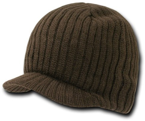 Decky Beanie Campus Jeep, Strickmütze mit Schirm Einheitsgröße braun