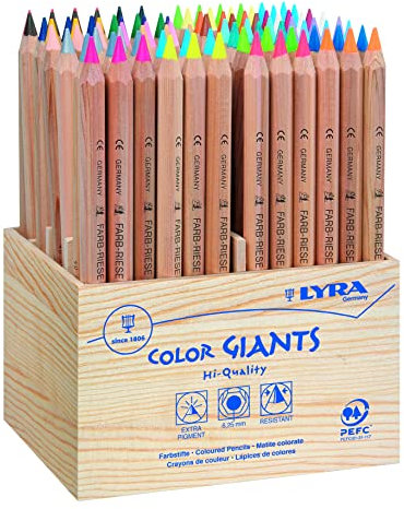 Lyra Farb-Riese® natur, Farbstifte, Holzaufsteller 96 Stifte