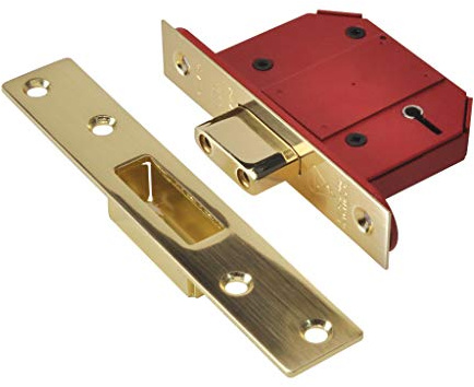 Union Locks Strongbolt 2100S BS 5-Lever Mortice Deadlock 68mm - Brass Satin (Boxed)