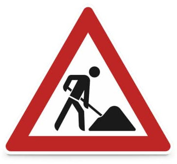 Verkehrsschild Baustelle VZ 123 - Seitenlänge: 63,0 cm - Material: Aluminium, retroreflektierend - STVO geeignet - SafetyMarking