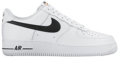 Nike Air Force 1 Low Herren-Basketballschuhe, Weiß/Weiß/Schwarz, Größe 46, Weiß/Schwarz/Weiß, 46 EU